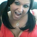 Red bra with pigtails